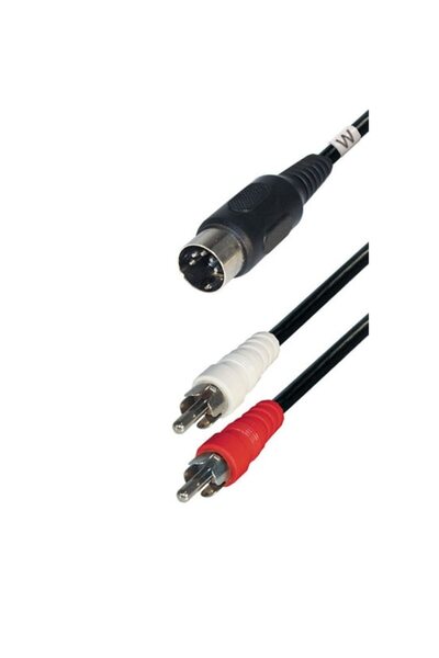 OEM Flat cable RCA male, DIN male 5P, 1.5m, black