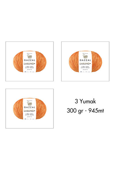 Gazzal Darling 557 100% Viskon El Örgü İpliği, 3 Yumak, Resmi Satış Mağazası