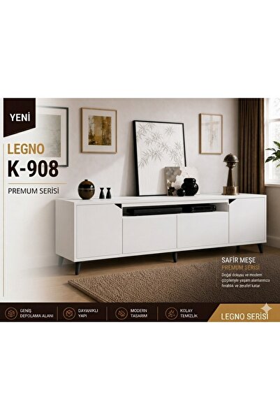 VM VERTEX MOBİLYA Legno Premium 180cm Konsol Beyaz