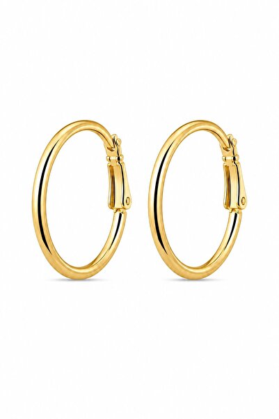 BEREN KILIÇ Xuping 14 Ayar Altın Kaplama Büyük Halka Küpe – Minimal Gold Hoop