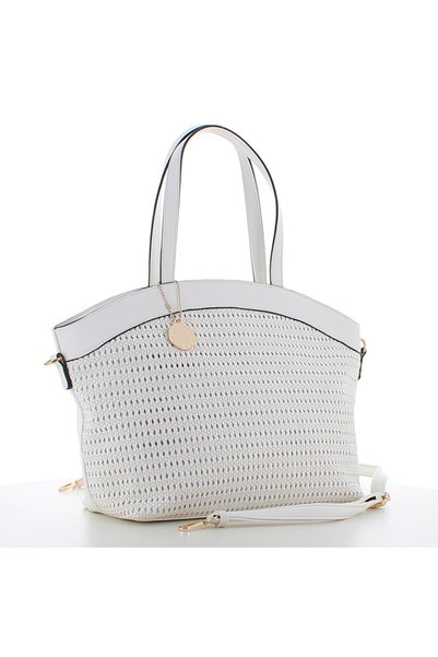 Marina Galanti Cheremule Perforated Shopper Bag - White