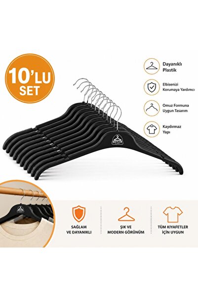 Semak Plastik 10 ADET ELBİSE ASKISI