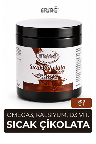 Ersağ Sıcak Çikolata Omega 3 Kalsiyum D3 Vitamini İçeren Toz İçecek 500 Gr