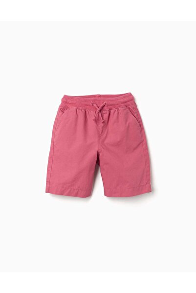 Ziddy Midi Poplin Shorts With Drawstring And Pockets For Boys Dark Pink