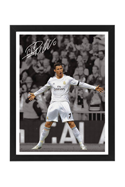 Boomah Accessories Cristiano Ronaldo Real Madrid Printed Autograph - Framed P...