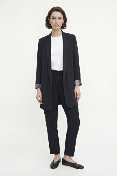 Zühre Classic Black Suit with Shawl Collar and Pocket Detail 1103