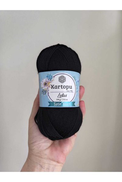 Kartopu Lotus Hand Knitting Yarn 100 Gr K940 Black Lot 70017