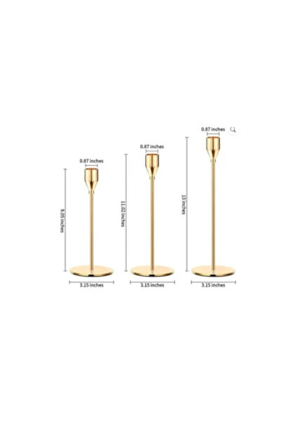 wei Suport lumânări 3 bucăți (22/27/32 cm) Fier A-80225