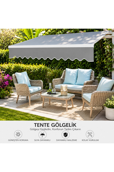 Evinizin Atölyesi Polyester Tente Açık Gri 200x150 cm