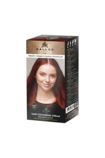 Kallos Vopsea Permanenta - Glow Long Lasting Cream Hair Colour, nuanta 660 Ro...