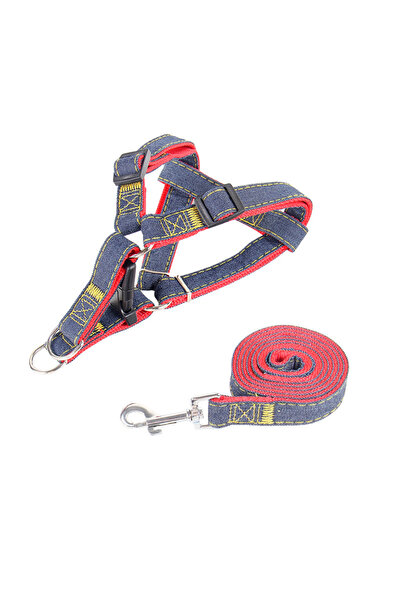 Choice12 M red Pet chest and back thick wear-resistant vest denim sewn cloth ...