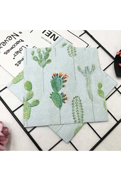 Choice 20pcs 20pcs/Pac 33cm Colorful Printed Napkins Cactus Floral Square Pap...