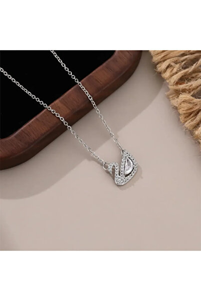 Choice Silver Plated Fashionable High-End Swan Pendant Titanium Steel Necklac...