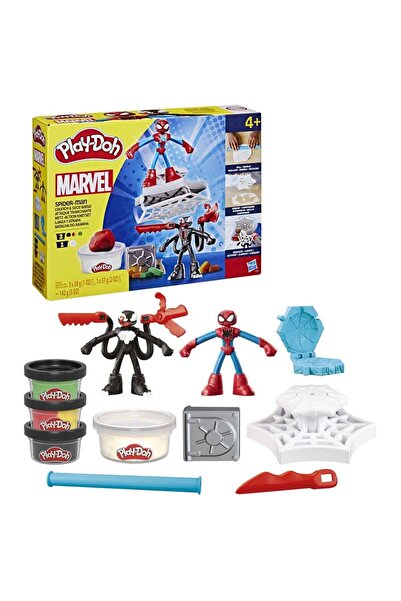 Play Doh Marvel Spider Man Fırlatma ve Dilimle Savaşı Oyun Hamuru Seti F9827