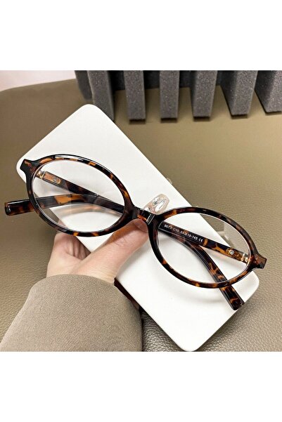 choice2 leopard Y2K Oval Anti Blue Light Blocking Glasses Women's Clear Anti ...