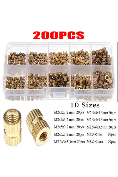 choice2 200 قطعة طقم صواميل نحاسية ملولبة M2-M3 M2 M2.5 M3 M4 M5 M6 M8 M10 قا...