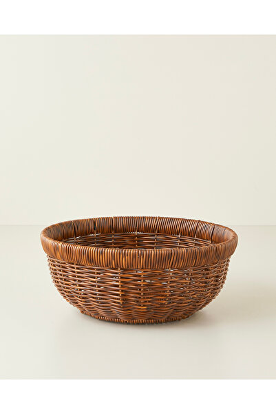 English Home Roselle Plastik Rattan Sunumluk 26x10,5 cm Kahverengi