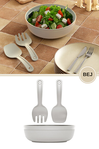 Flora Büyük Boy Salata Seti 4 Litre, Çok Amaçlı Hazırlık Servis Kasesi + Karı...