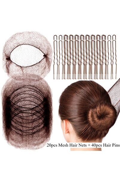 Choice Set 1 60pcs/pack Hair Accessories Set: 20PCS Mesh Hair Nets Invisible ...