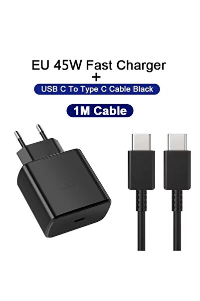 Choice EU Charger and Cable 45W 5A PD Super Fast USB-C Charger For S21 S22 S2...