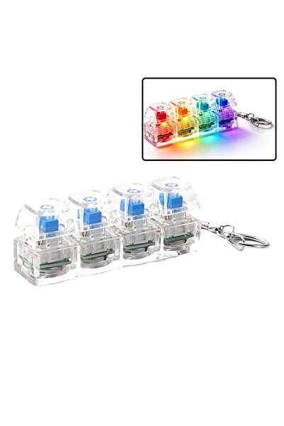 choice2 لعبة كليكربورد عصرية بـ 4 أزرار مع إضاءة RGB - سلسلة مفاتيح شفافة بـ ...