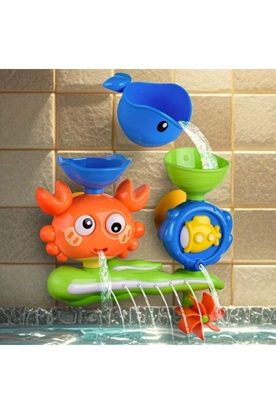 Choice Yellow crab Crab Rotating Water Wheel Bath Toy, ABS Material Baby Show...