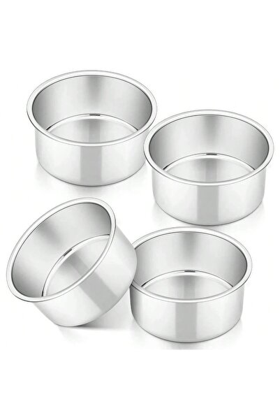 choice2 4pcs 1/2/4/6pack Fixed 4 Inch Cake Pan Nonstick Aluminum Small Round ...
