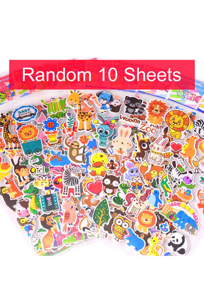 Choice PPT-10PCS-KTDW 10 أوراق ملصقات للأطفال بتصميم حيوانات كرتونية، ملصقات ...