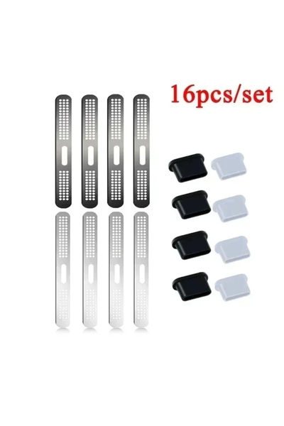 choice2 16pcs mixed set 1-16Pcs Metal Dustproof Net Stickers for iPhone 12 13...