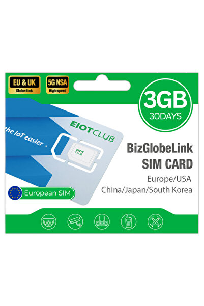 Choice 3GB 30DAY EIOTCLUB Europe SIM Card, Use in Europe/US/China/Japan/South...