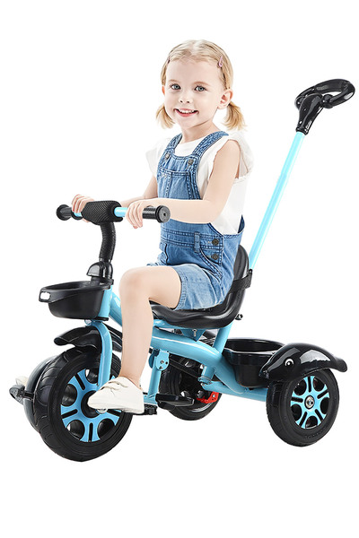 Ma Baby دراجات ثلاثية العجلات للأطفال، دراجة ثلاثية العجلات مع مقبض دفع وسلة ...