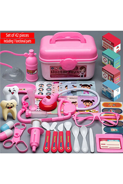 Choice14 Pink 42 Pcs WizKidz Doctor Nurse Role Play Set Medical Tools With St...