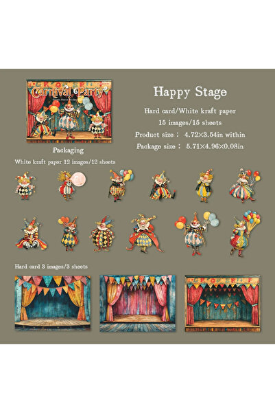 Choice7 حزمة واحدة من ملصقات E Happy Stage بتصميم حفلات الكرنفال، مصنوعة من ا...