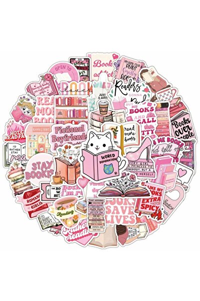 Choice 50pcs 50Pcs Cute Pink Reading Bookish Cartoon Sticker DIY Phone Laptop...