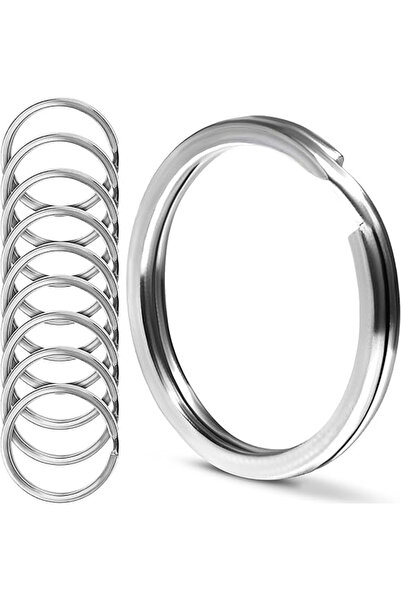 Choice 10 pack Flat high-gloss metal electroplated keychains, split rings, ke...
