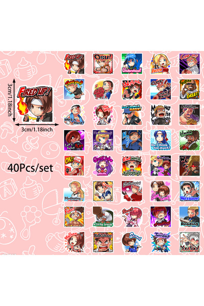 Choice 6X5.2X0.5 سم ZFY-462 40 قطعة ملصقات شخصيات The King Of Fighters Q Edit...