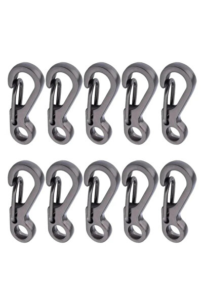 Choice h-Gray-10 قطع من مشبك كارابينر صغير من المعدن بخطافات زنبركية سريعة ال...