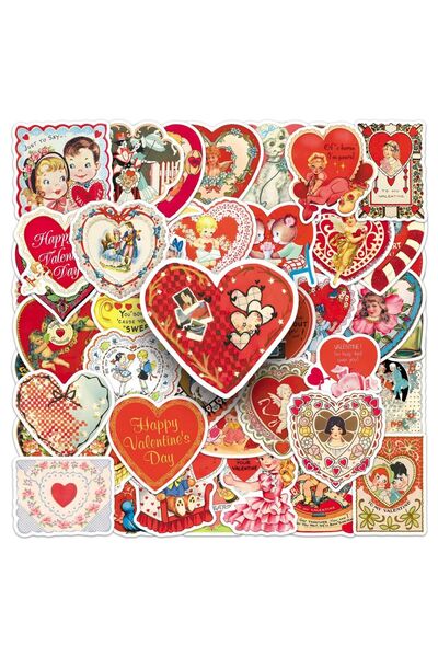 Choice1 50-Pack X 2 50-Pack Vintage Victoria Valentine's Day Heart Graffiti S...