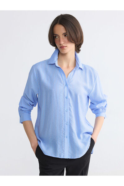 LC Waikiki Nevavm Striped Satin Women's Shirt with a Difference