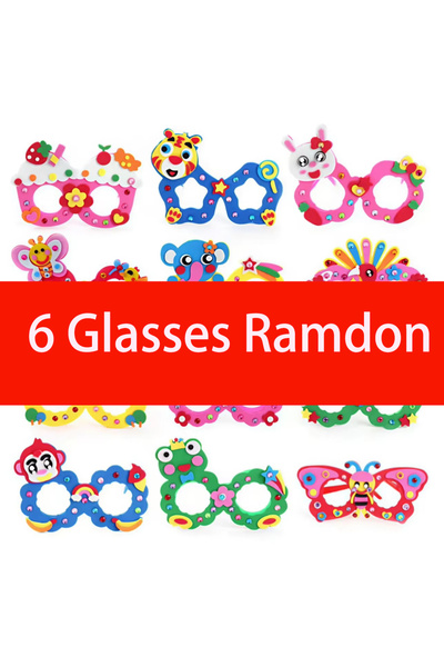 choice2 6 glasses ramdon EVA Diamond Glasses Children's Craft Toy DIY Creativ...