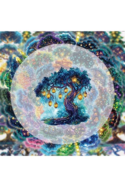 Choice 50Pcs 50 Transparent Magic Tree Graffiti Stickers, Vibrant Sticker Dec...