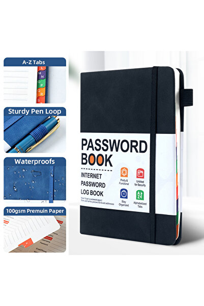 Choice3 Black New Password Keeper Book Computer Password Organizer Book With ...