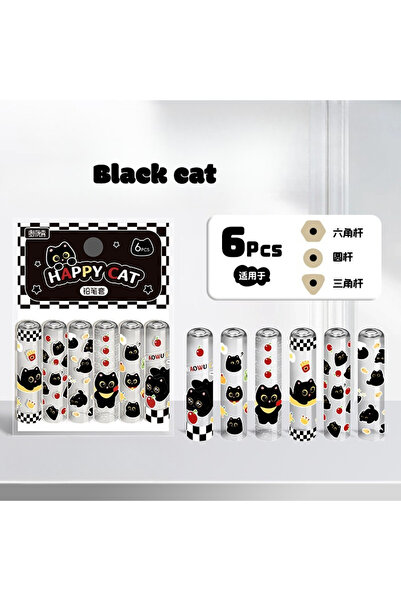 Choice4 black cat 6pcs 6/12/18pcs Cute Cat Pencil Toppers, Student Pencil Cap...