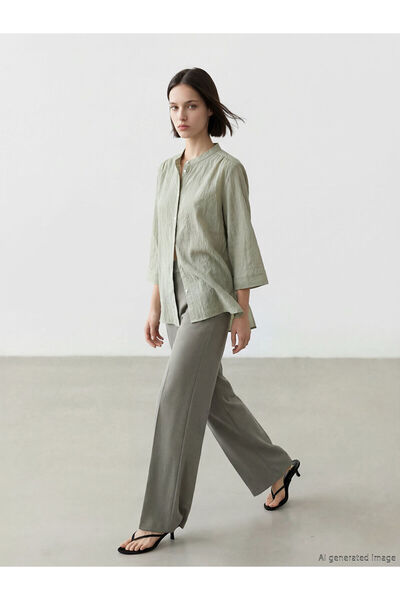 LC Waikiki Nevavm Women's Textured Collar Shirt with a Difference