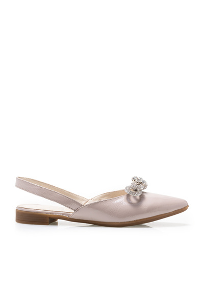UrbanShoes Balerini decupați damă din piele naturală, Leofex - 383 Nude Naplac