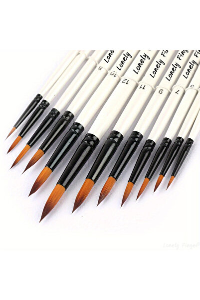 Choice 12 PCS White Round 12 PCS Round Paint Brushes Set, Artist Brush for Ac...