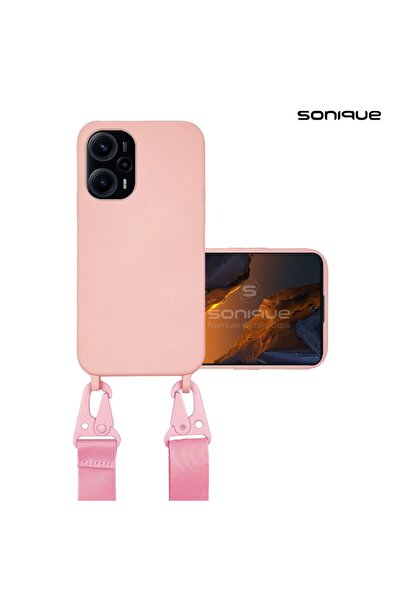 Sonique Θήκη Σιλικόνης με Strap CarryHang Xiaomi Poco F5 5G Ροζ