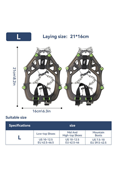 Choice XB-22-L BRS مسامير ثلجية بـ 22 سنًا، أداة تسلق ومشي لمسافات طويلة في ا...