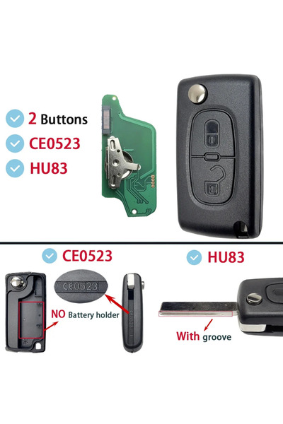 Choice27 FSK For Peugeot 2 Btns-0523-HU83 YOCASTY ASK FSK For Peugeot 207 307...