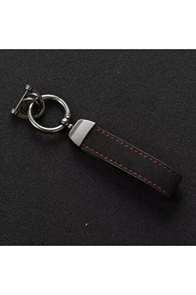 Choice Black Suede Leather Car Keychain High-Grade Luxury Key Rings Holder Bu...